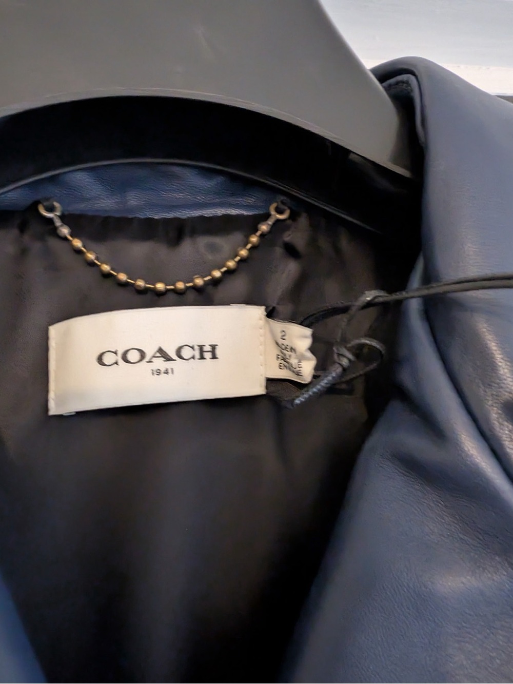 Vintage Coach Rip Repair Western Moto Leather Jacket NWT - Picture 15 of 16